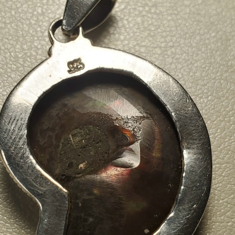 Amazing Vintage Sterling Ammonite Pendant - Picture 9 of 11